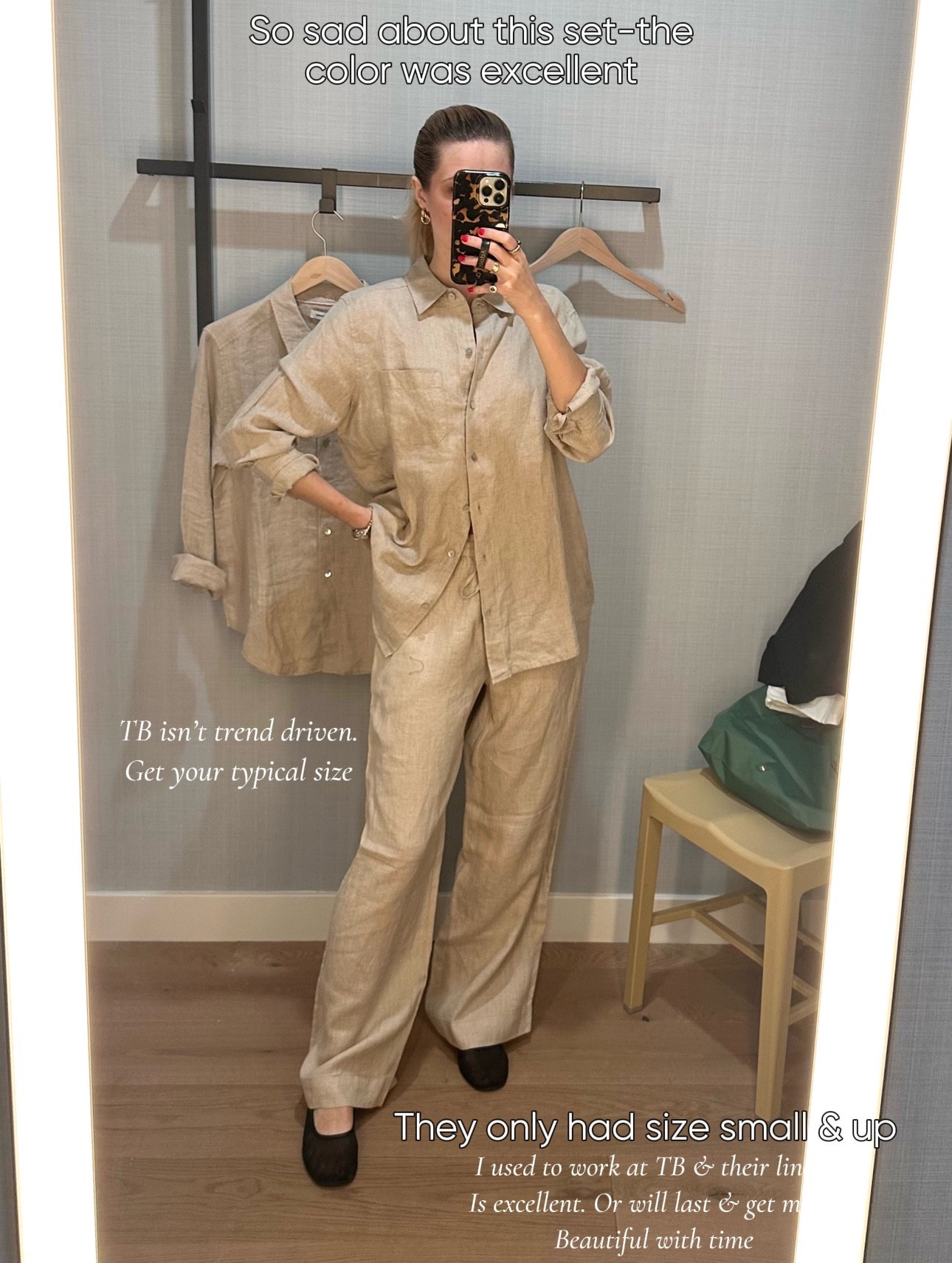 Classi linen set-and this set will last you for years if you take care of it. Don’t let this photo fool you-they didn’t have my go to sizes (get your typical sizing in TB) 

It’s a classic cut that you will be able able to mix & match for years 

Linen set | linen shirt | linen pants | vacation outfits | summer outfit 

#LTKTravel #LTKdayinmylife #LTKootd