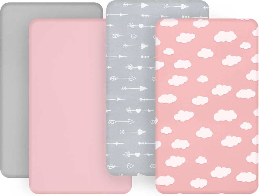 Bassinet Sheets for Boys and Girls (33" x 20"), 4 Pack, Compatible with Mika Micky, Baby Delight,... | Amazon (US)