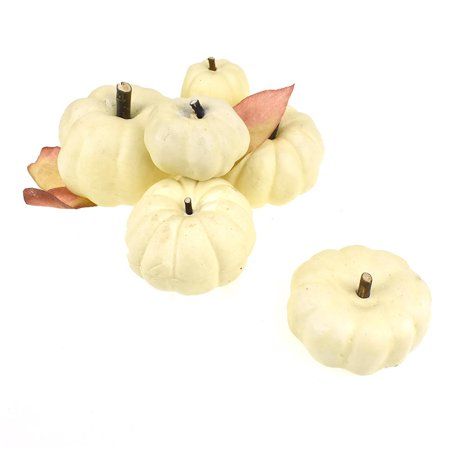 Artificial Bagged Pumpkins Fall Decor, Assorted, 6-Piece, White | Walmart (US)