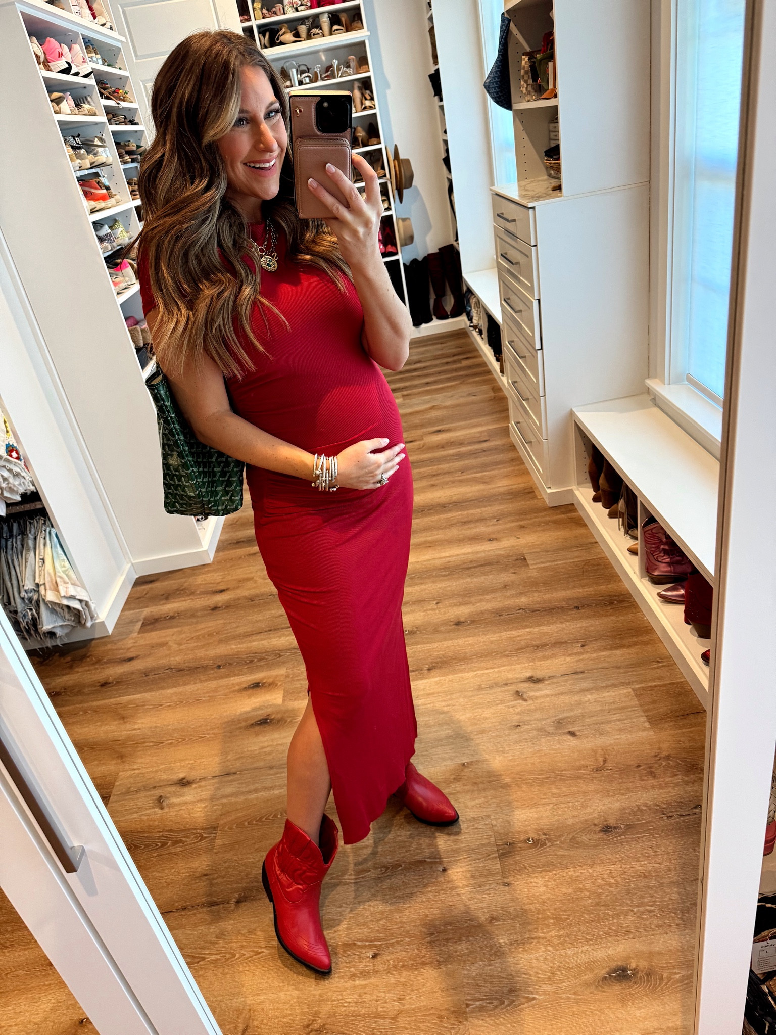 In a size medium in dress on Amazon prime for my bump! 