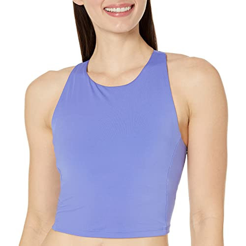 Amazon Essentials Women's Active Sculpt High Neck Racer Back Sports Bra Tank, Cornflower Blue, XX-Large | Amazon (US)