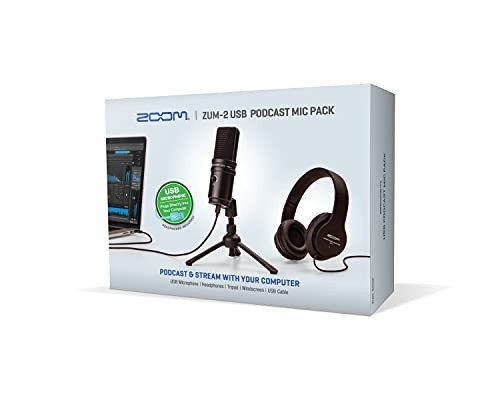 Zoom ZUM-2 Podcast Mic Pack, Podcast USB Microphone, Headphones, Tripod, Windscreen, USB Cable, For Recording and streaming Podcasts, Music, Voice-Overs, and more,Black | Amazon (US)