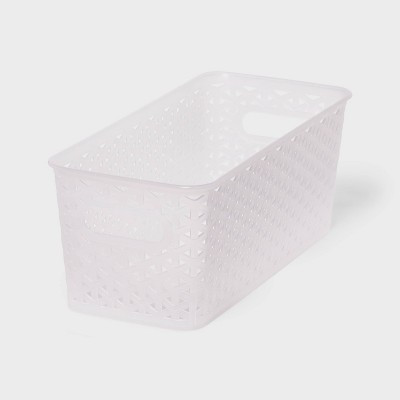 Y-Weave Half Medium Decorative Storage Basket Translucent - Brightroom™: Portable, Stackable, Clear Plastic Storage Bins | Target