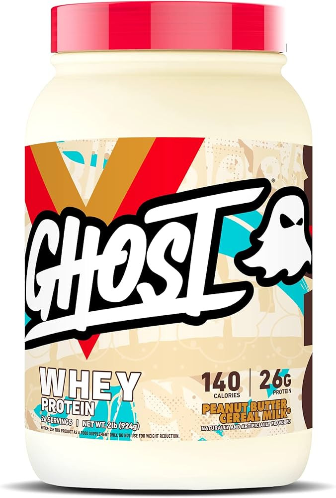 GHOST Whey Protein Powder, Peanut Butter Cereal Milk - 2LB Tub, 26G of Protein - Flavored Isolate... | Amazon (US)