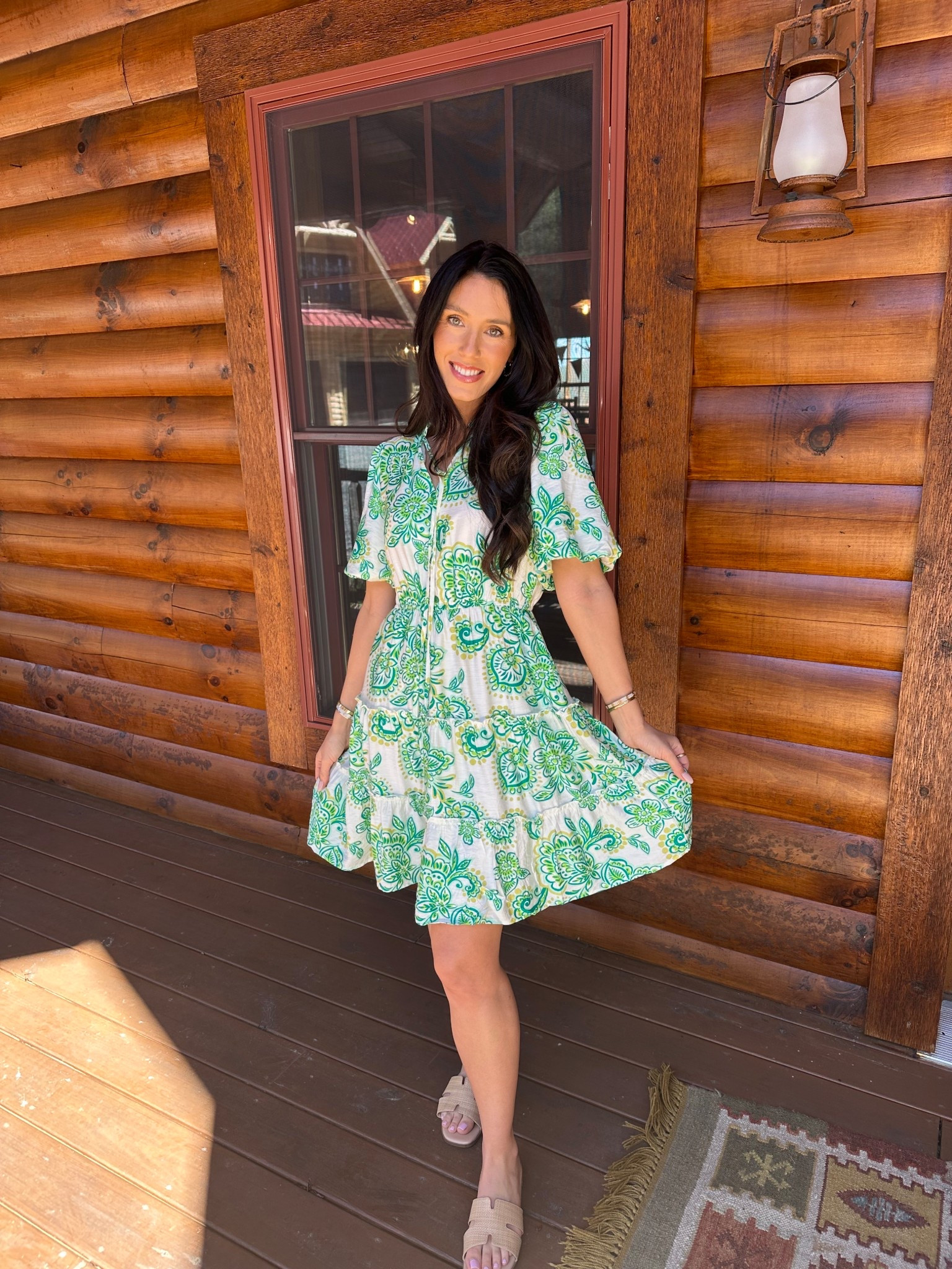 My outfit for our Second Annual Masters Viewing Party! This dress is SO comfortable and my sandals are on sale! I'm wearing a size small💛

#LTKSeasonal #LTKootd