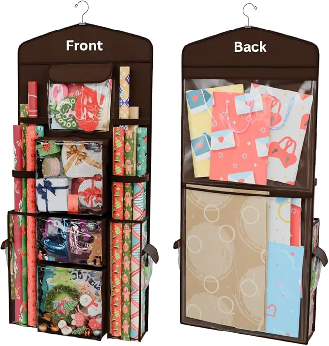 ProPik Hanging Double Sided Wrapping Paper Storage Organizer with Multiple Pockets, Organize your... | Amazon (US)