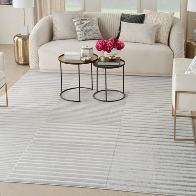 Inspire Me! Striped Brushstrokes Area Rug, Silver/Gray | Ashley Homestore