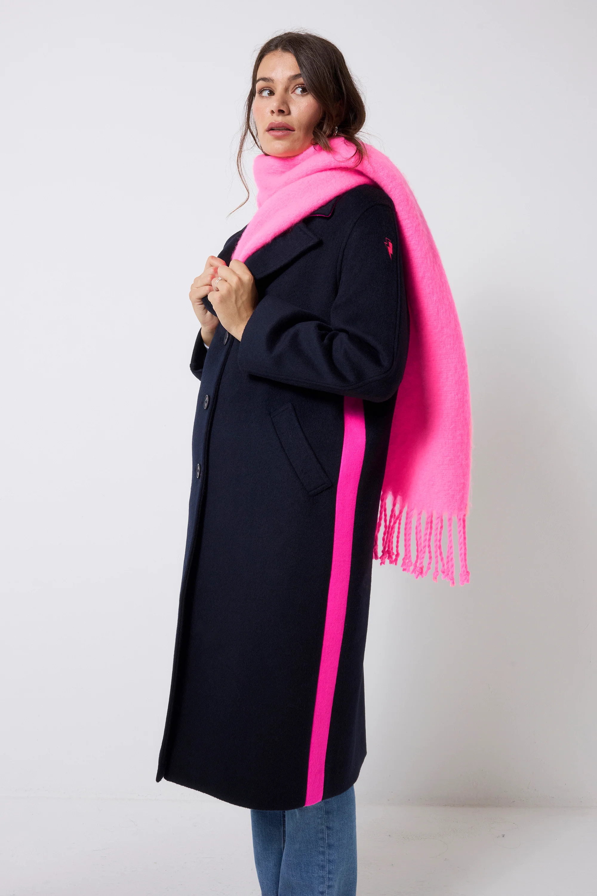 Neon Pink Fringe Scarf | Scamp & Dude