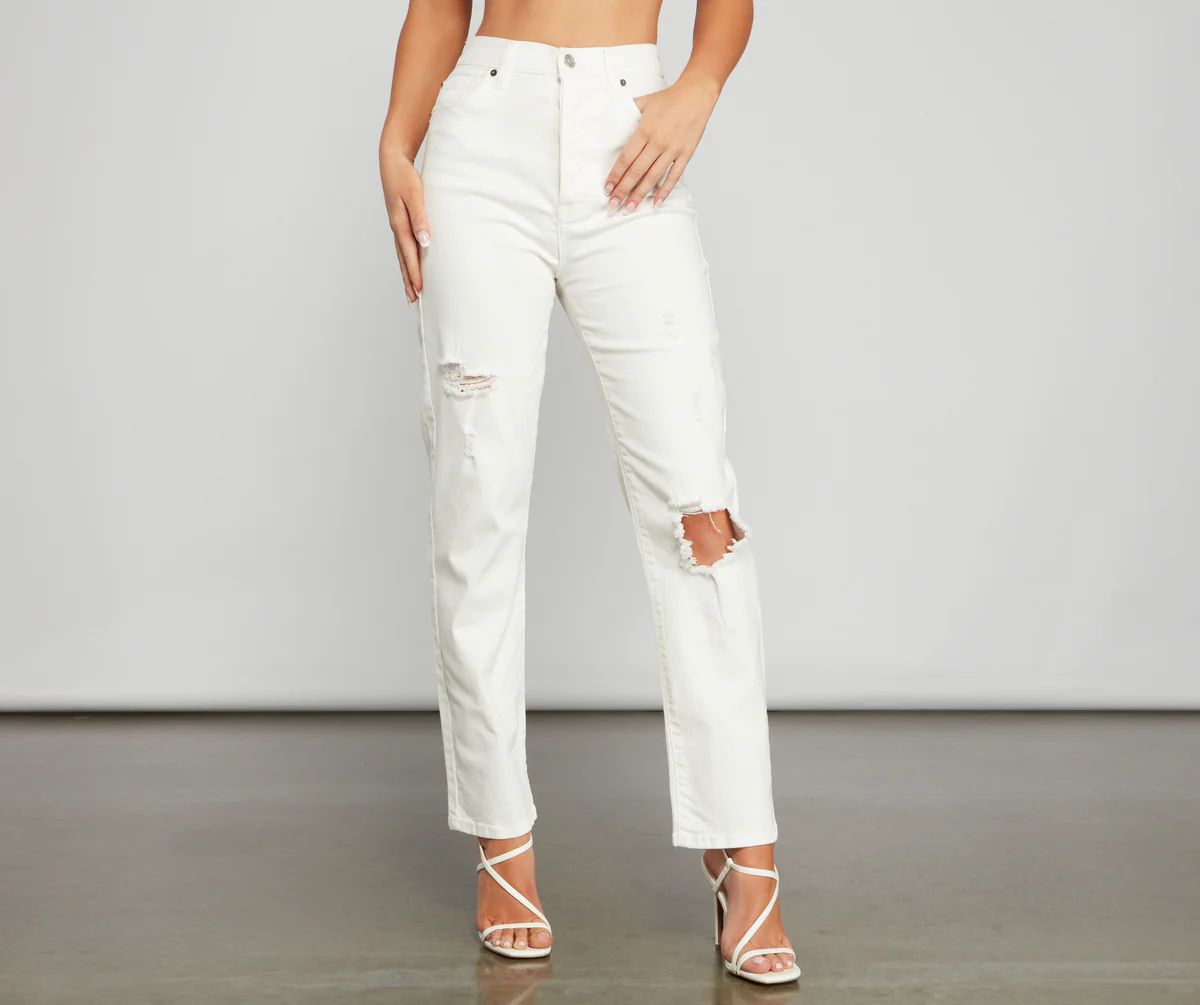Iconic High Rise Destructed Boyfriend Jeans | Windsor Stores
