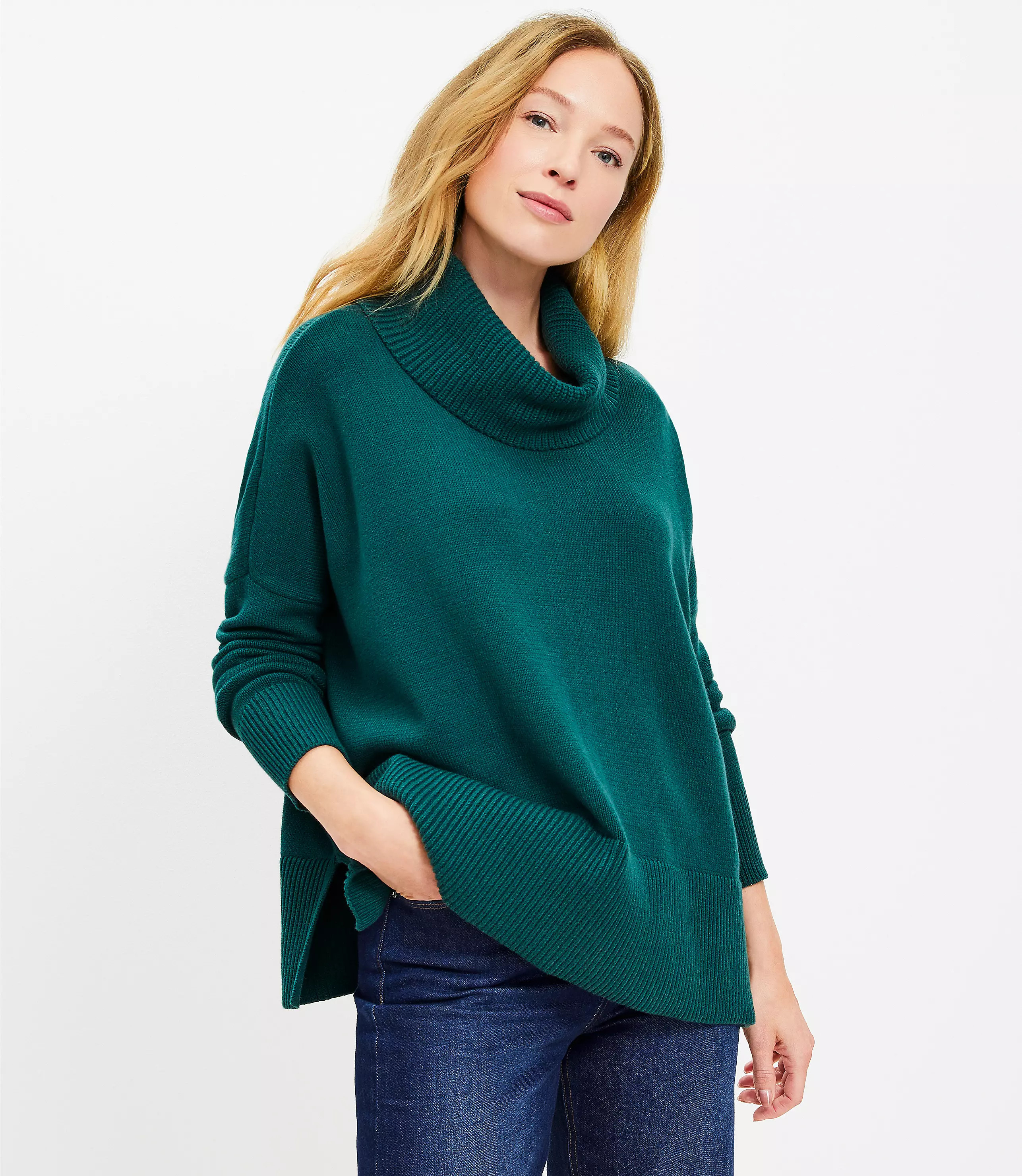 Turtleneck Poncho Sweater | LOFT
