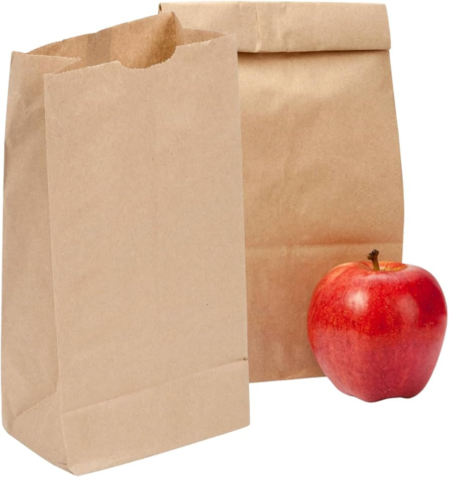 Perfect Stix - Brown Bag 6-100 6lb Brown Paper Lunch Bags - Pack of 100ct | Amazon (US)
