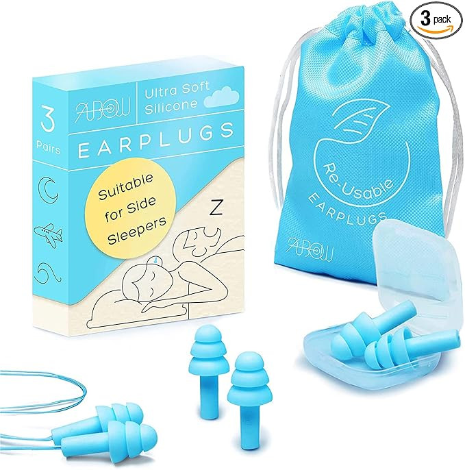 Soft Ear Plugs for Sleeping Noise Reduction, Made of Silicone, Suitable for Sleeping & Swimming, ... | Amazon (US)