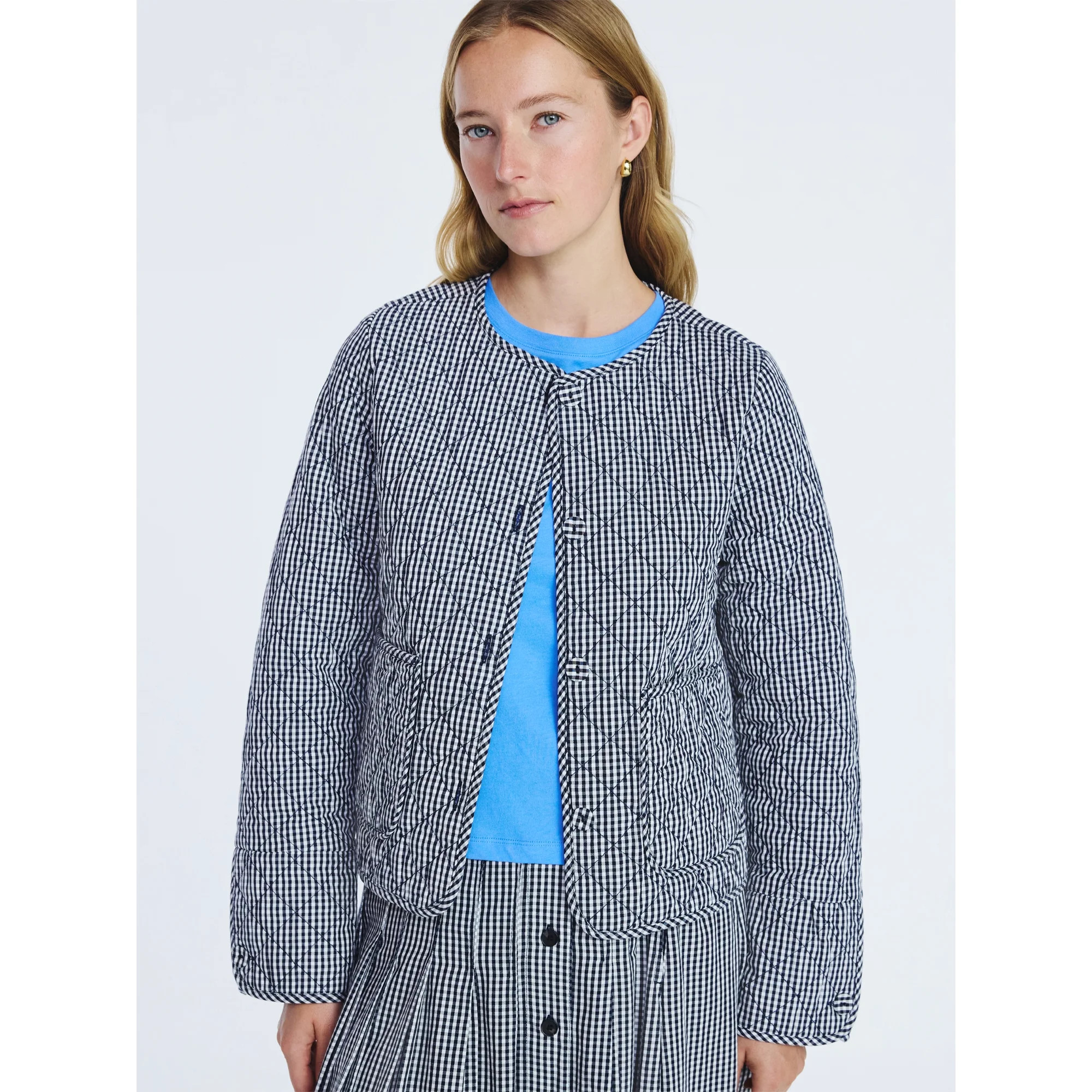 Free Assembly Women's Collarless Cotton Quilted Jacket, Sizes XS-XXL | Walmart (US)