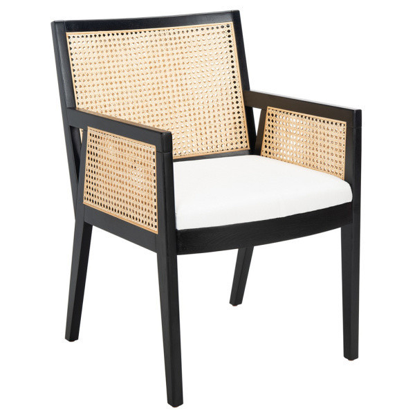 Malik Rattan Dining Chair in Black by Safavieh | Homethreads