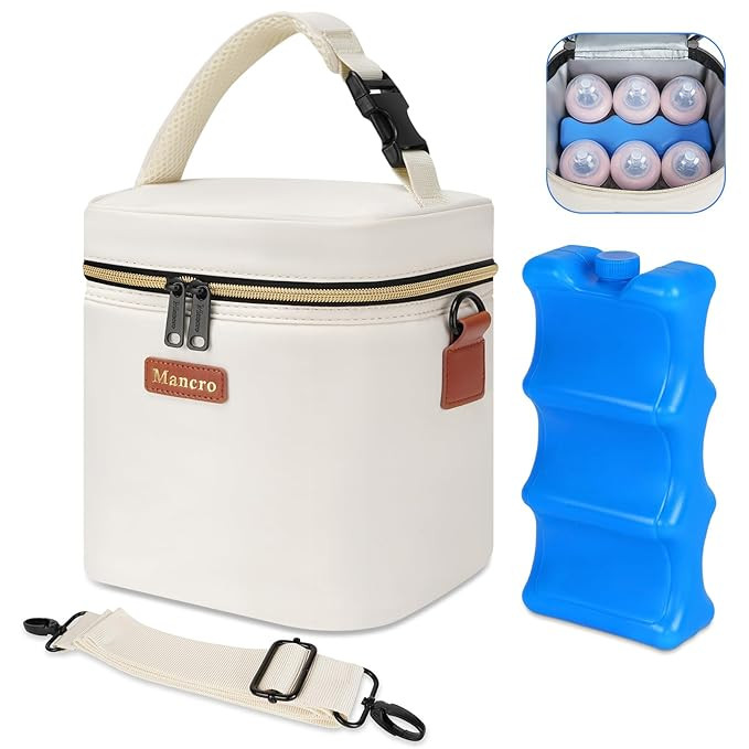 Breastmilk Cooler Bag with Ice Pack, Insulated Baby Bottle Bag Fits 6 Baby Bottle Up to 9 Ounce, ... | Amazon (US)