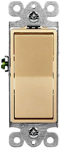 ENERLITES Elite Series Decorator Rocker Light Switch, 15A 120V/277V, Single Pole, 3 Wire, Groundi... | Amazon (US)