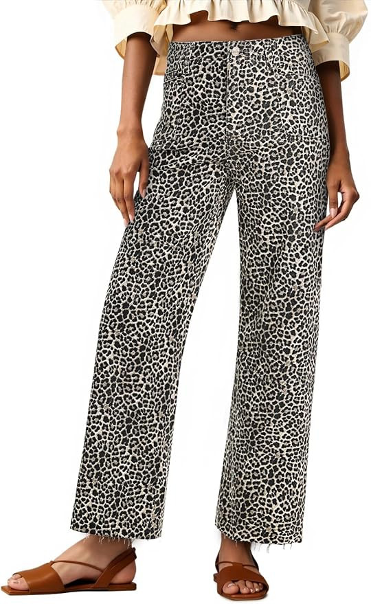 Cicy Bell Womens High Waisted Cropped Jeans Trendy Stretchy Baggy Straight Leg Raw Hem Capri Deni... | Amazon (US)