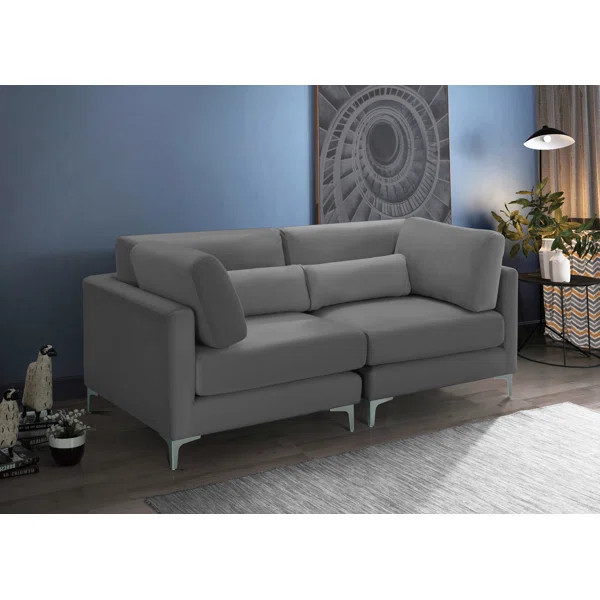 Tyndalls Park 75'' Velvet Square Arm Loveseat with Reversible Cushions | Wayfair North America