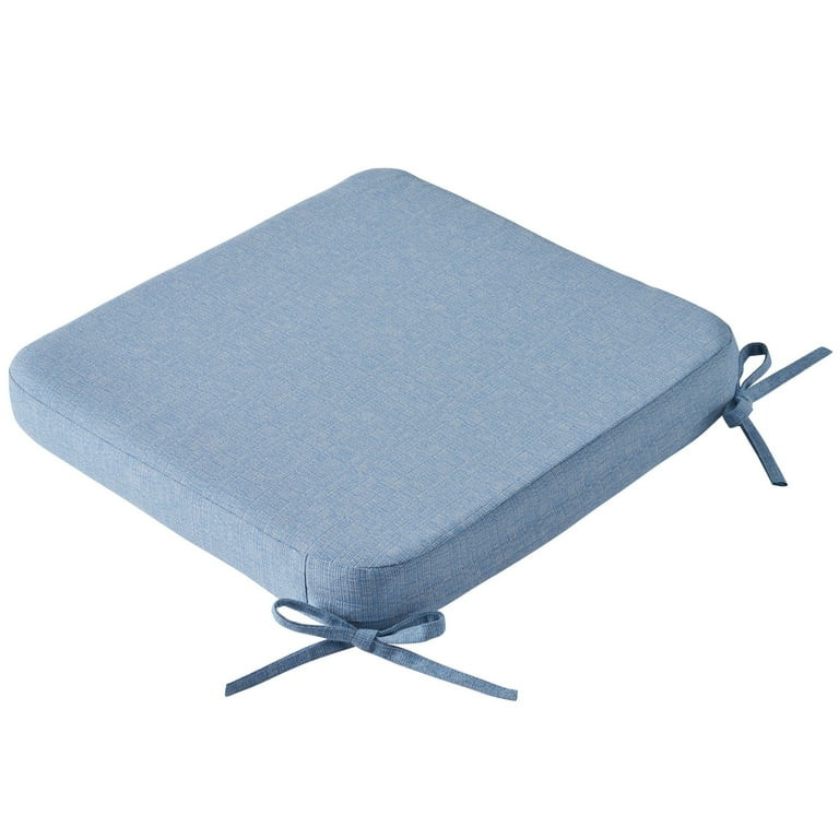 Better Homes & Gardens 19" x 18" Rectangle Outdoor Seat Pad Cushion, 1-Piece, Light Blue | Walmart (US)
