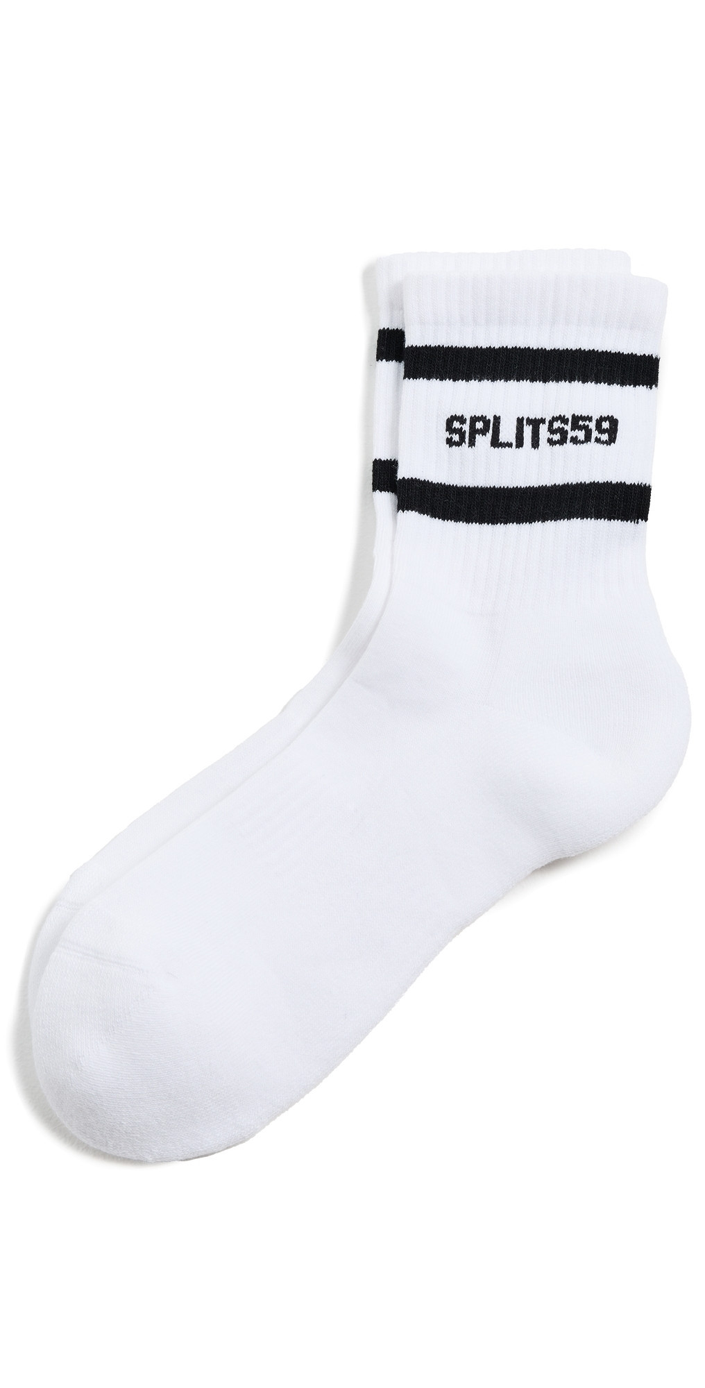 Splits59 Logo Stripe Quarter Socks White/Black One Size | Shopbop