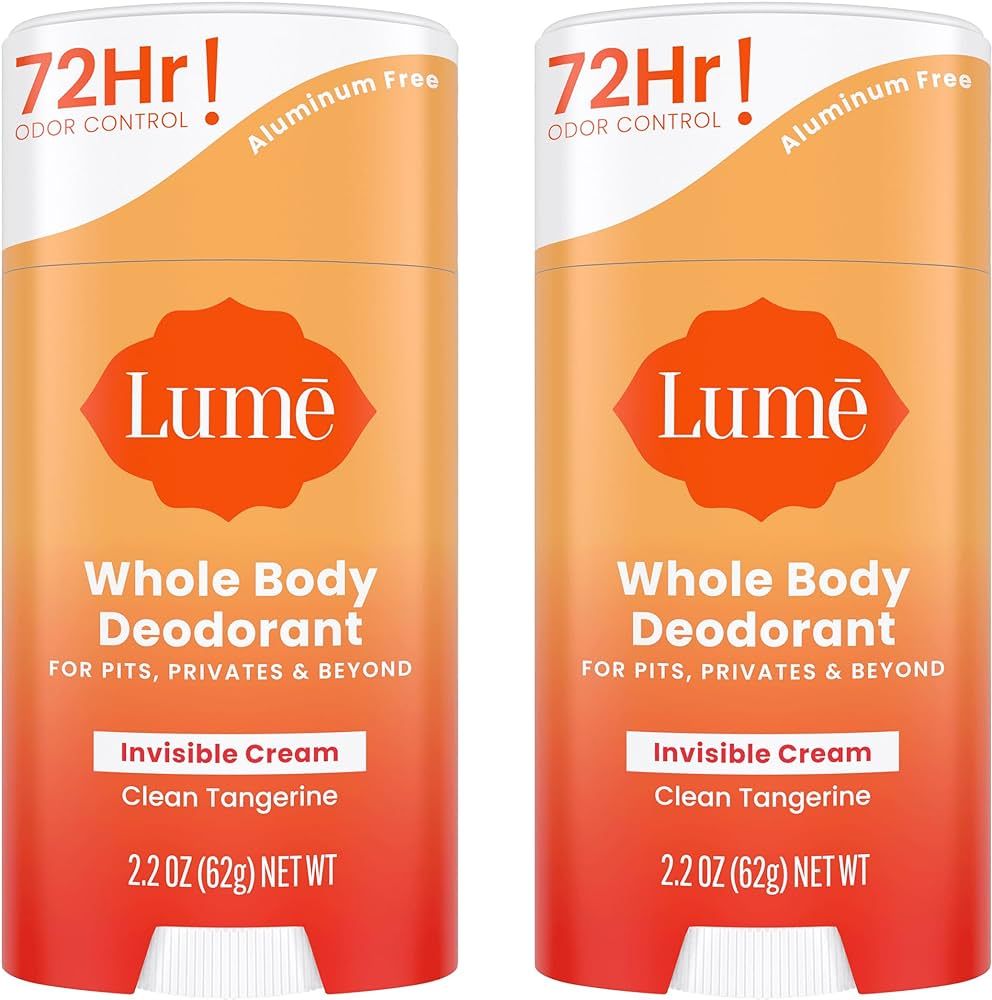 Lume Whole Body Deodorant - Invisible Cream Stick - 72 Hour Odor Control - Aluminum Free, Baking ... | Amazon (US)