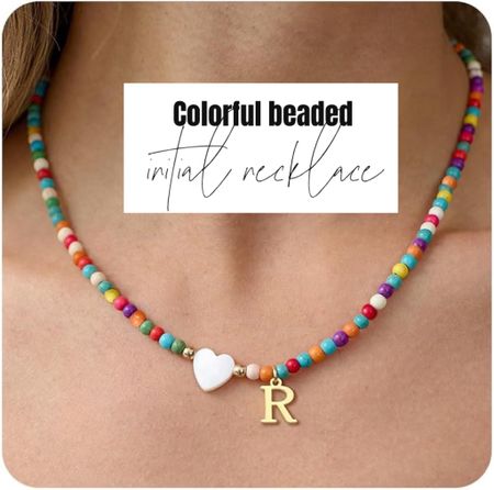 Colorful Beaded initial necklace - $9 

#LTKSaleAlert #LTKStyleTip #LTKFindsUnder50