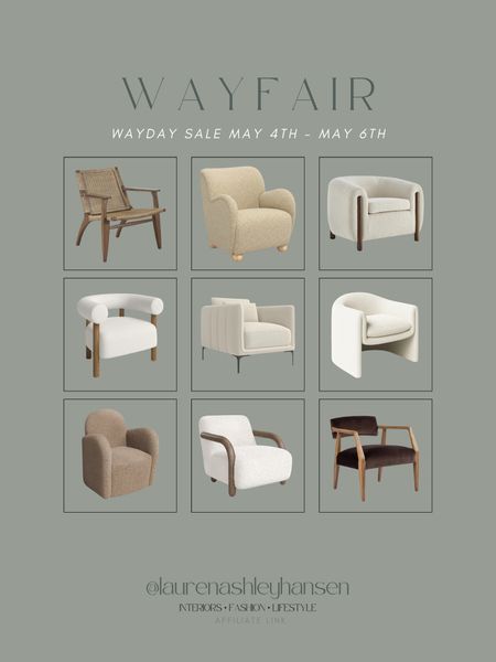 Wayfair accent chair favorites! I adore all of these—the texture, fabric and detail on each is so good. I have a few of these styled in our home too! Major savings happening right now for Wayfair Wayday deals (now through Monday 5/6)!! 

#LTKhome #LTKstyletip #LTKsalealert