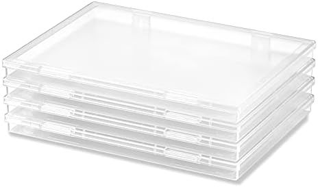 iBune 4 Pack A4 File Project Case, Plastic Storage Box for 8.27" x 11.69" A4 Paper, Documents Magazi | Amazon (US)