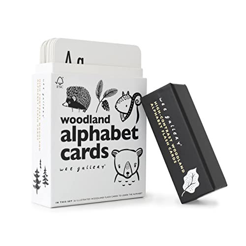 Wee Gallery Educational Flashcards for Babies, Double Sided Black and White Learning Flash cards, Woodland Animal Alphabet Cards for Visual Stimulation and Cognitive Development of Toddlers | Amazon (US)
