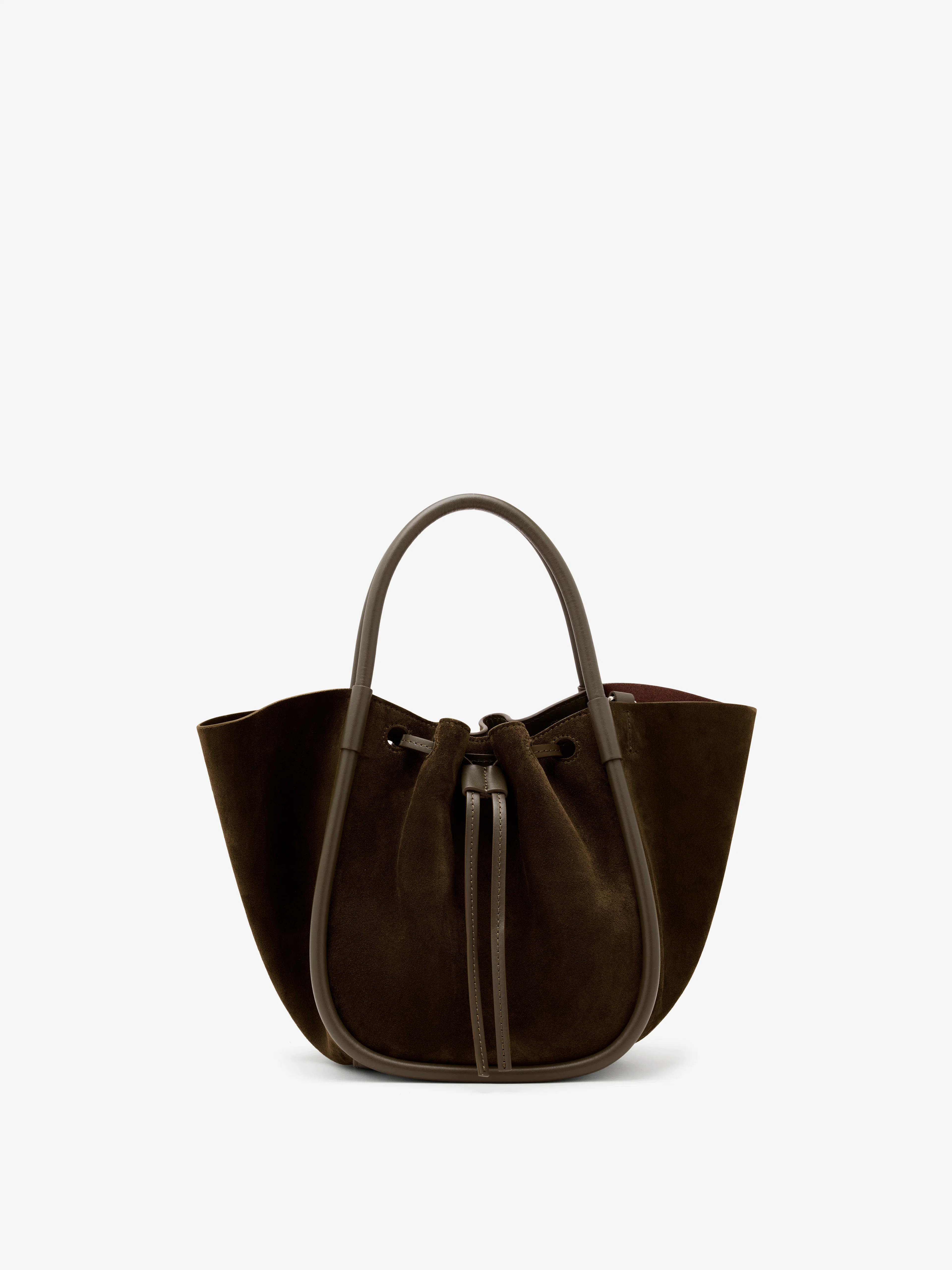 Proenza Schouler Small Ruched Tote in Soft Suede- Chocolate | Proenza Schouler LLC