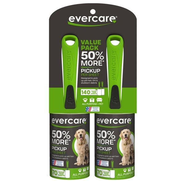 Evercare Pet Twin Pack Lint Roller - 140 Sheets | Target