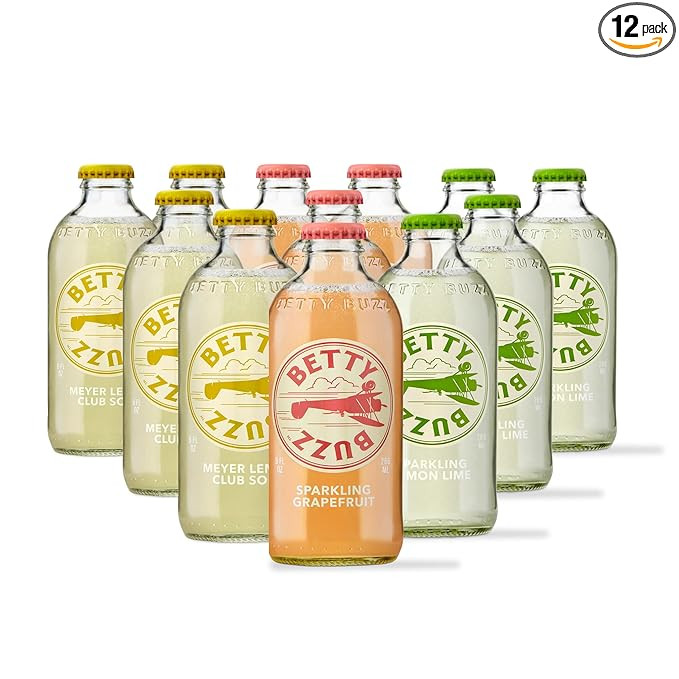 Betty Buzz Premium Sparkling Soda Citrus Variety Pack by Blake Lively (12 pack), Sparkling Grapef... | Amazon (US)