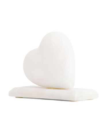 Alabaster Heart On Marble Base | TJ Maxx