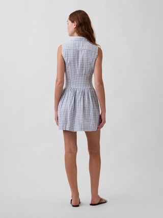 Linen-Blend Drop-Waist Mini Shirtdress | Gap (US)
