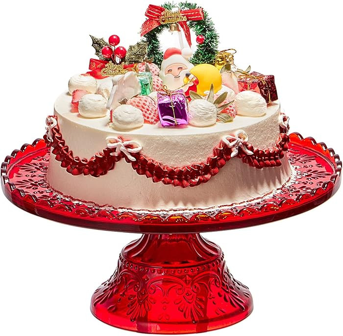Hyperspace Vintage Glass Red Large Pedestal Cake Stand, 11.5 Inch | Amazon (US)