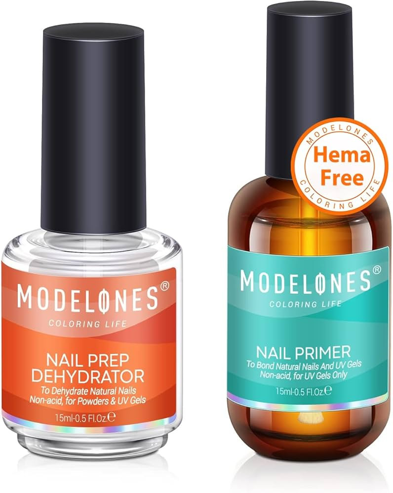 modelones 15 ml Nail Dehydrator and Primer, Acid Free Natural Nail Prep Dehydrate & Bond Primer K... | Amazon (US)