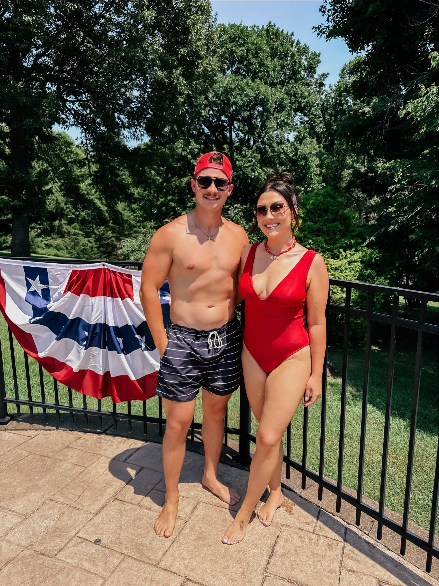 Perfect swimsuit for any patriotic holidays (4th of July coming up so soon 👀) I wore this SO MUCH last year! It smooths everything out, it's comfy & I love the neckline

#LTKmomlife #LTKSwim #LTKootd