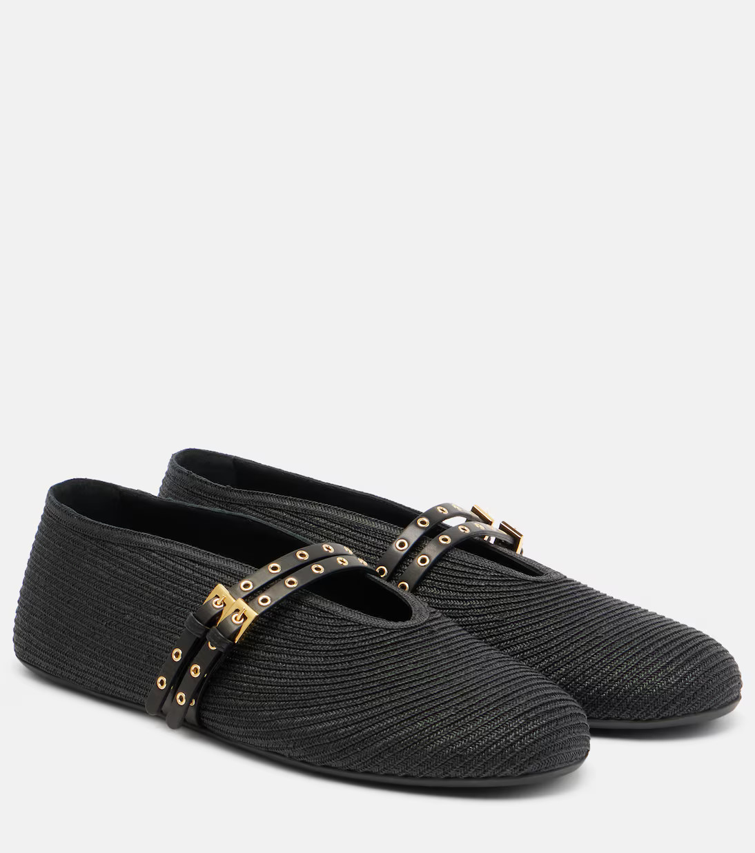 Leather-trimmed ballet flats | Mytheresa (INTL)