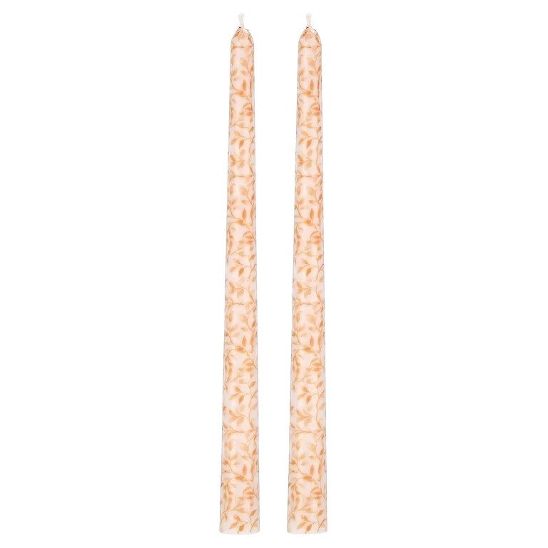 My Texas House Harvest Leaves 11" Taper Candles, Brown and White, 2 Count | Walmart (US)