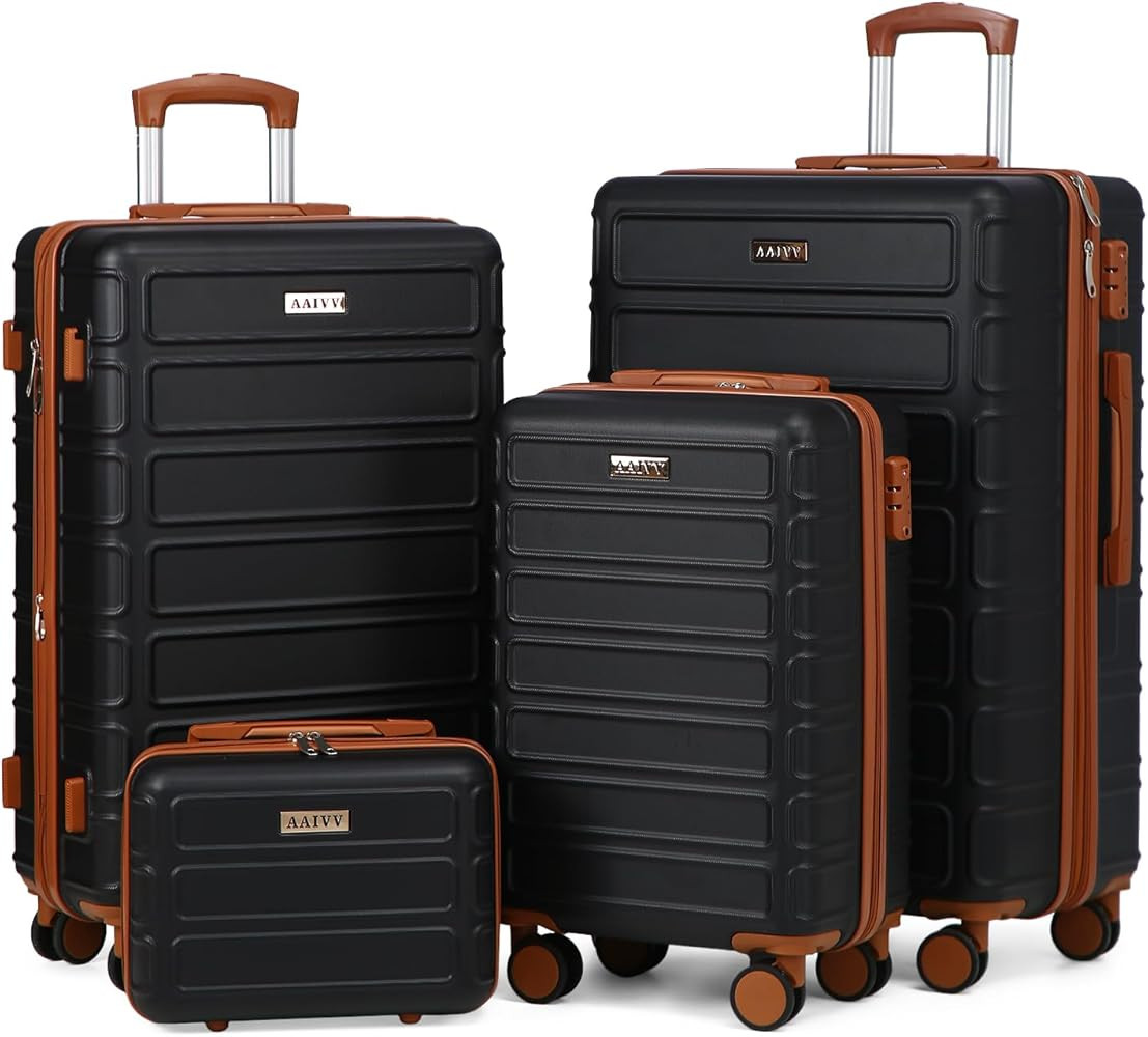 4 Piece Luggage Set Expandable ABS Travel Suitcase Set TSA Lock Hardshell Durable Lightweight Tra... | Amazon (US)