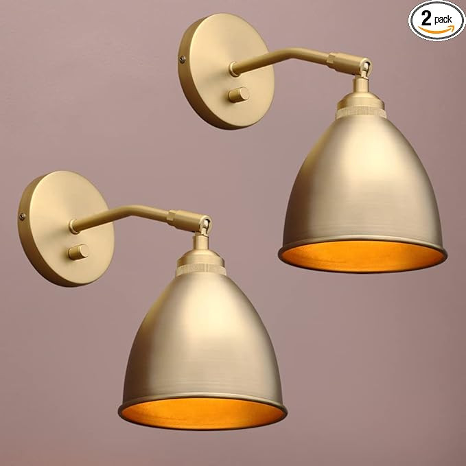 Yosoan Vintage Wall Sconce Bookcase Light, 2-Pack Dimmable On Off Switch Hardwired Industrial Mou... | Amazon (US)