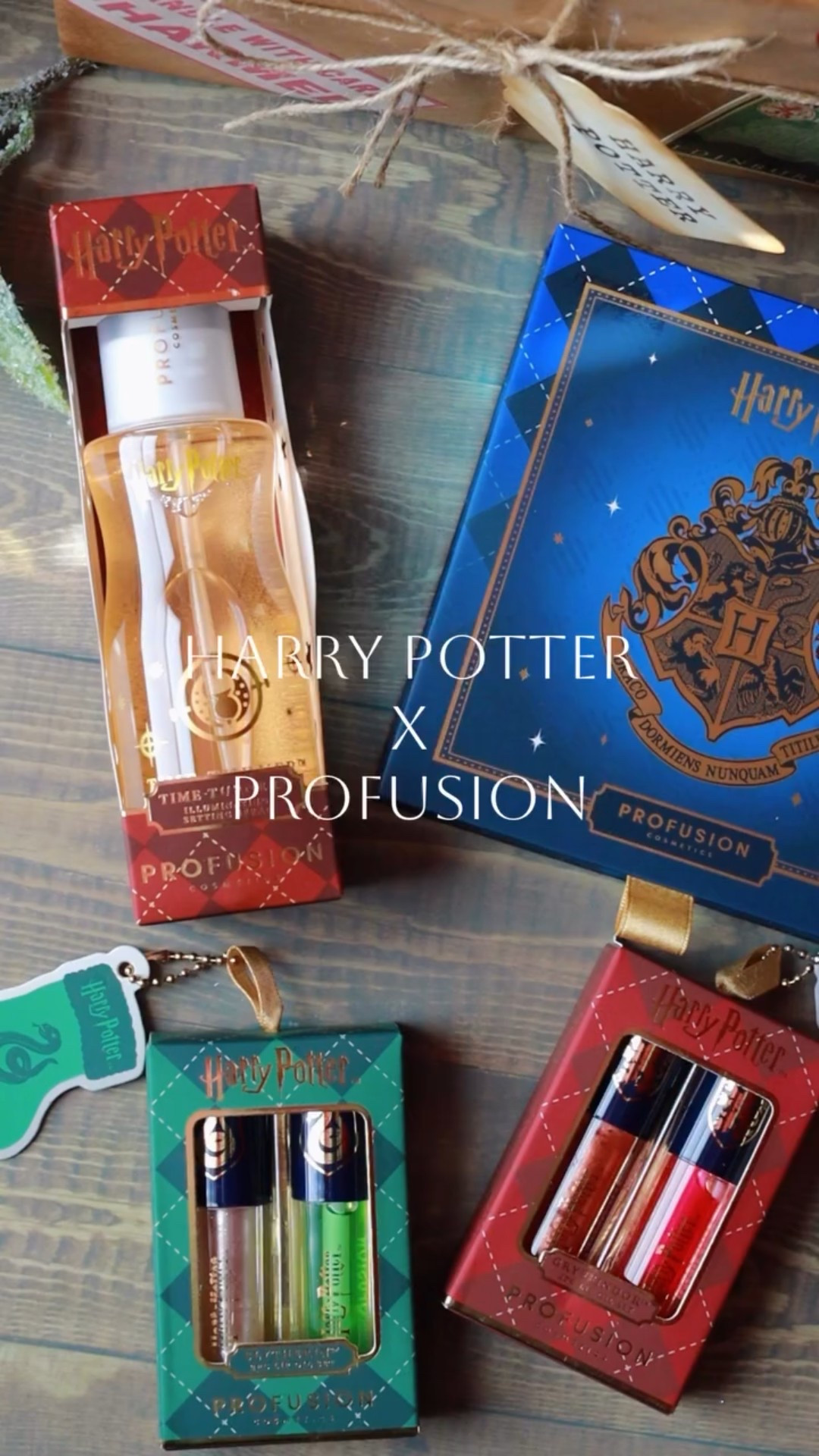 Profusion x Harry Potter 

@profusion dropped another Harry Potter collaboration and I love it! Just in time for the holidays, these pieces are packaged perfectly to either gift someone, use as a stocking stuffer, or of course, gift yourself! 

💋 I grabbed the Gryffindor and Slytherin Lip Duo sets, which are a lovely, hydrating, high shine gloss, that are infused with Jojoba oil. The Gryffindor set is a soft pink, and the Slytherin set almost goes on clear, but has a perfect sparkle. 

⏳ I also grabbed the Holiday Lumos Illuminating Setting Spray, which is a hydrating mist that locks everything into place while offering an all day glow with light reflecting particles. This has the prettiest shimmer! 

🌈 And last, I chose the Holiday Hogwarts Shade Palette, which has 16 different eye shadows. The box also features a fun pop up Hogwarts castle that lights up! I’ve been eyeing the Herbology color for my make up for Cursed Child. I don’t normally do color, but the deep green seems fitting! 

This collection offers so much more, so check it out! 
{not an ad, just obsessed!}

#harrypotter #harrypotterstyle #christmasathogwarts #profusioncosmetics 
Harry Potter 
Hogwarts 
Wizarding World