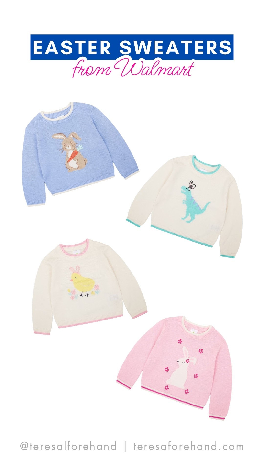 How cute are these $12 Easter sweaters! 

#walmart 

#LTKKids