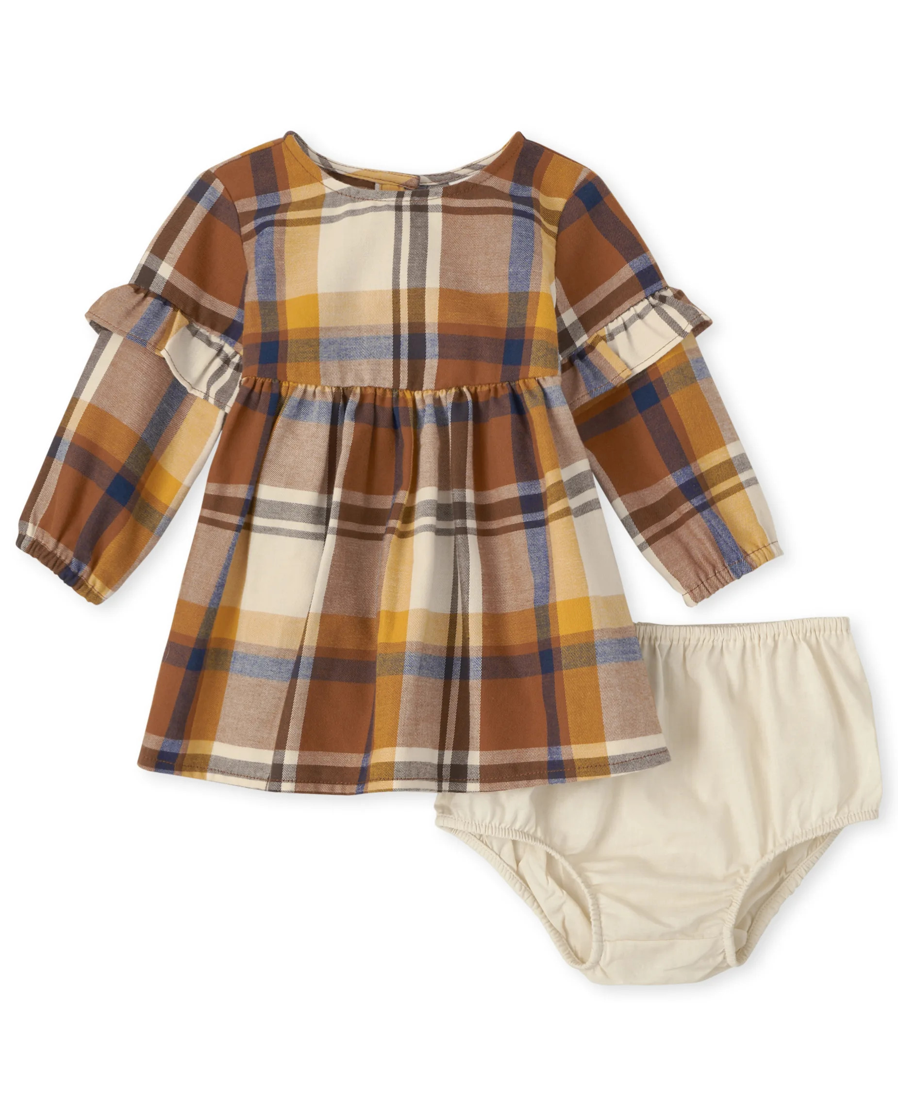 Baby Girls Mommy And Me Long Sleeve Plaid Twill Matching Dress And Bloomers Set | The Children's ... | The Children's Place