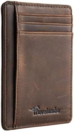 Travelambo Slim Wallet Front Pocket Minimalist Leather RFID Blocking Medium Size | Amazon (US)