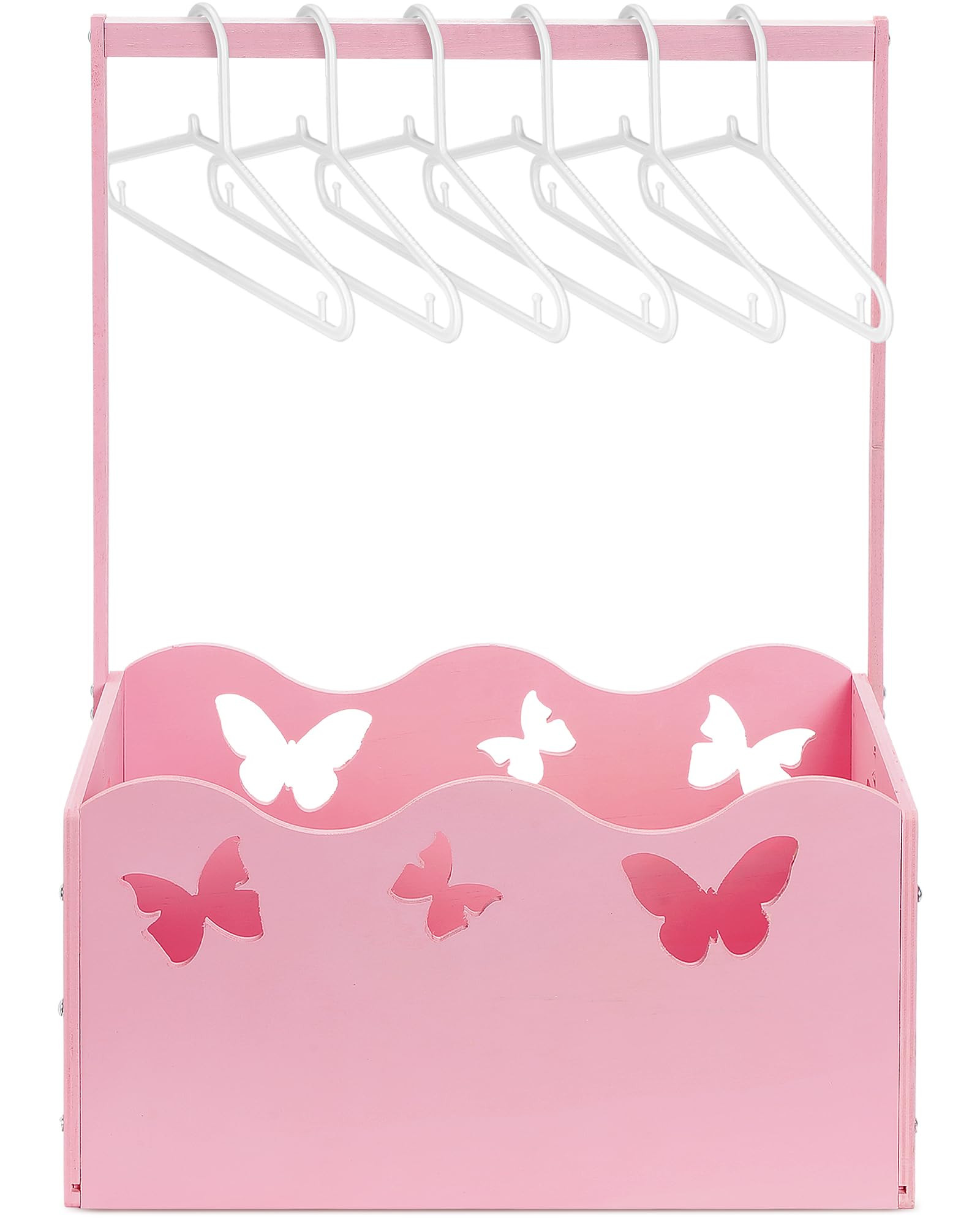 Suzile Wooden Crate for Baby Shower Storage Crate Basket with Handle Baby Registry Hamper Pregnancy Gift for New Parent(Pink,Butterfly) | Amazon (US)