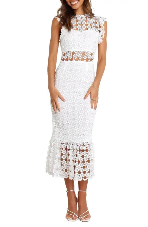 Petal & Pup Lauren Lace Overlay Dress in White at Nordstrom, Size 0 | Nordstrom