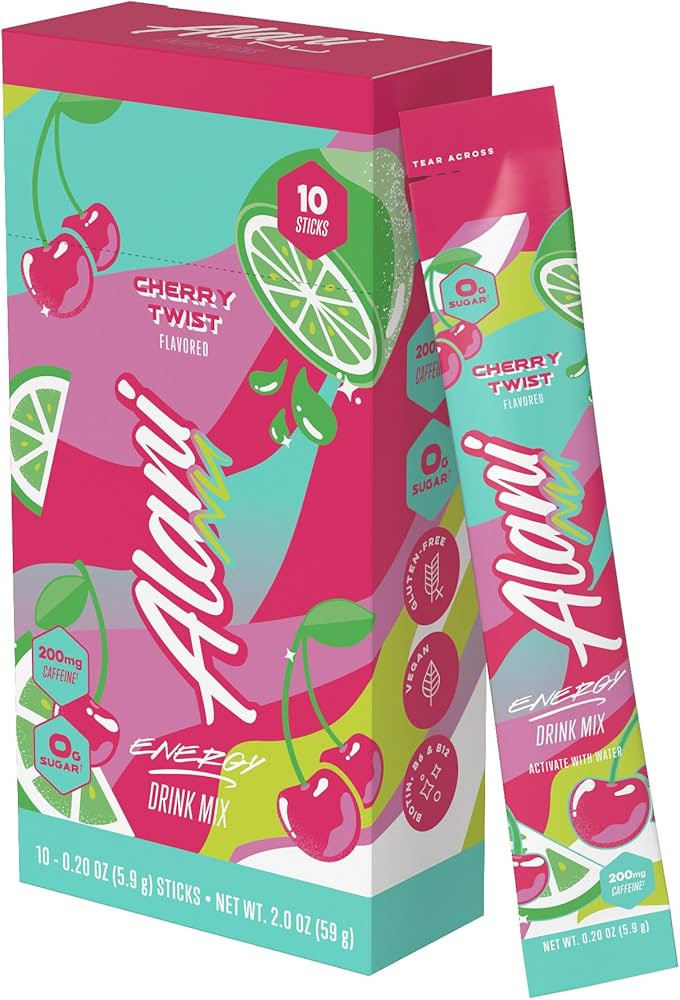 Alani Nu CHERRY TWIST Energy Sticks | Energy Drink Powder | 200mg Caffeine | On-The-Go Drink Mix ... | Amazon (US)