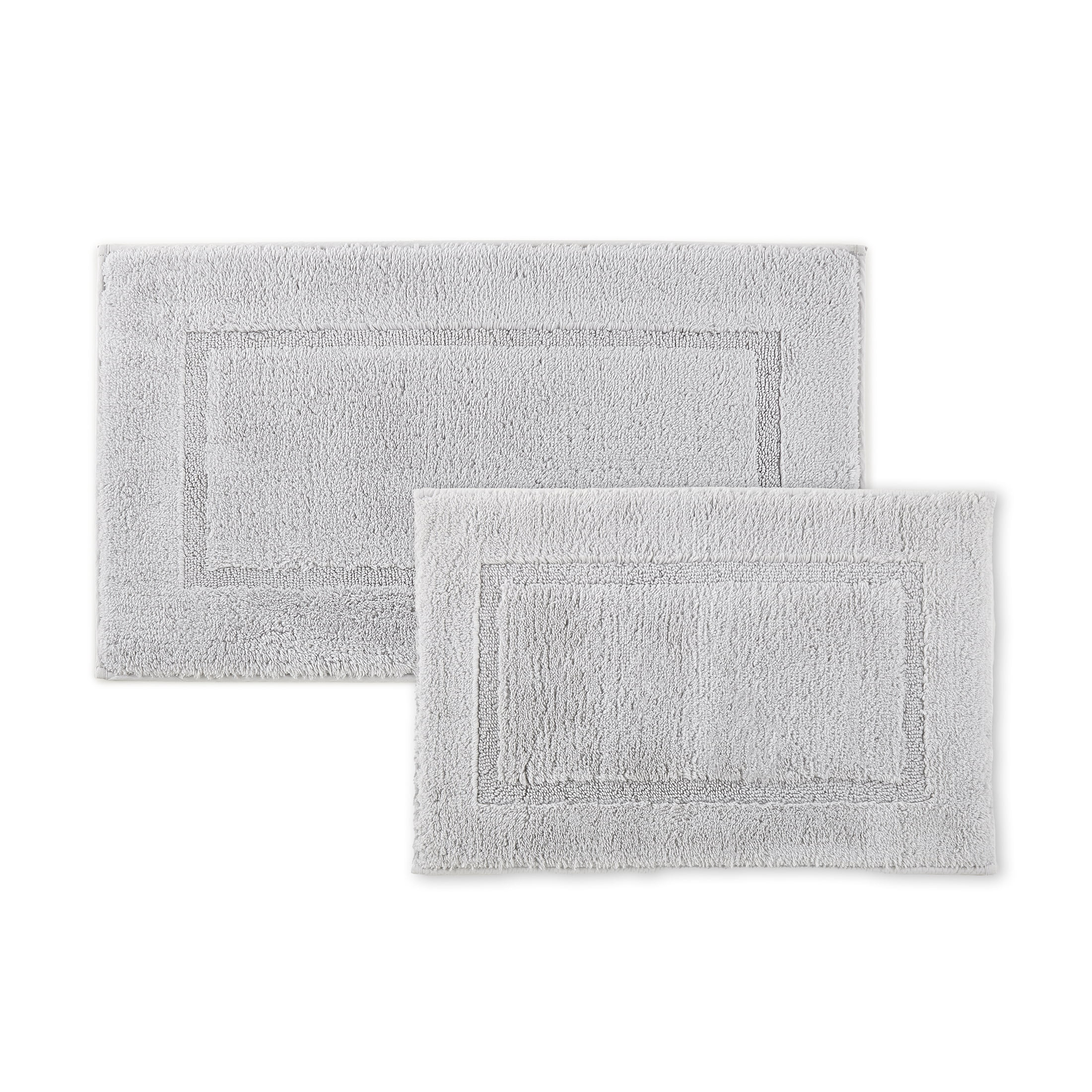 Hotel Style Organic Cotton Luxury 2-Piece Bath Rug Set, Platinum Silver | Walmart (US)