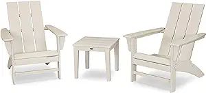 POLYWOOD Modern 3-Piece Adirondack Chair Set with End Table | Amazon (US)